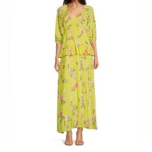 #13)  Floral Yellow maxi dress